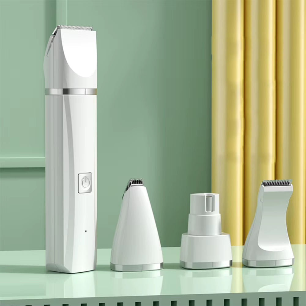 4-IN-1 Pet Grooming and Care Set 4Different Blades Pet Hair Shaver Low Noise Pet Clippers Rechargeable Cordless Safe Dog Trimmer