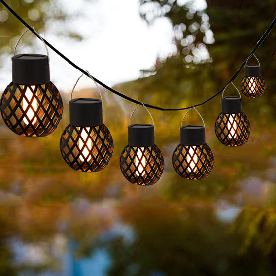 Solar Powered Flame Effect Hanging Light Garden & Outdoor product image 1