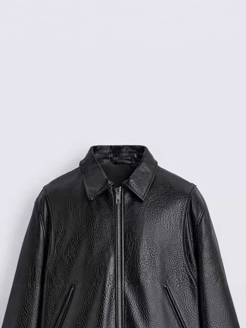 Loose Imitation Leather Zip Jacket Coat Leather Coat
