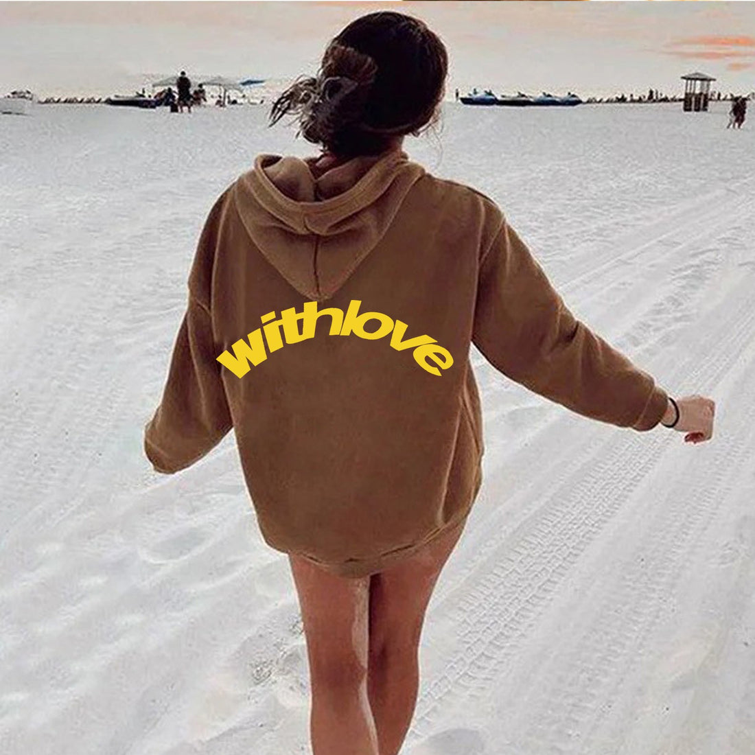 Women's Oversized Large Letter Print Hoodie Long Sleeve Pullover Sweatshirt with Hood