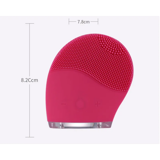 Electric Silicone Facial Cleansing Brush, in use on face