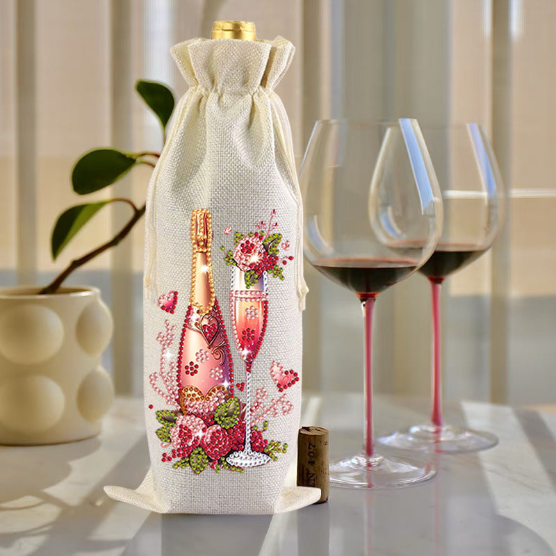DIY Diamond Painting Wine Bag Handmade Craft Kit for Holiday Gifts and Home Decor