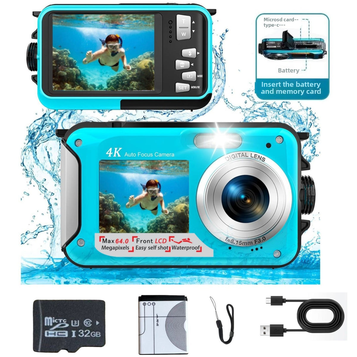 Waterproof Dual Screen Digital Camera