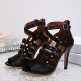 Women's Studded High-Heeled Sandals