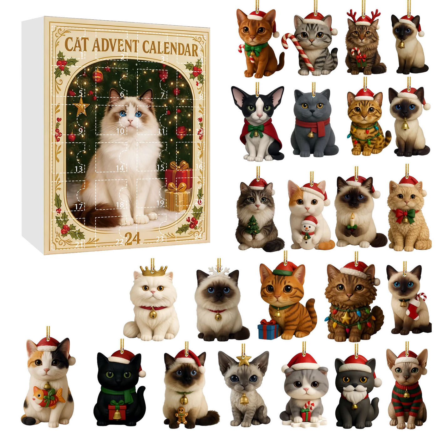 Cat Lovers Christmas Tree Decoration Acrylic Pendant