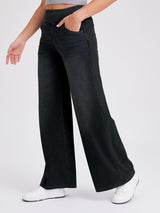 Women High Waist Denim Wide Leg Pants