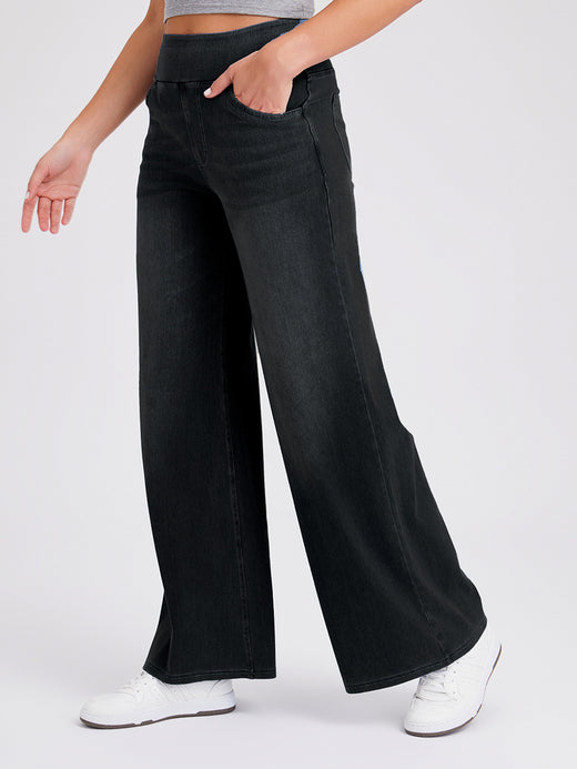 Women High Waist Denim Wide Leg Pants