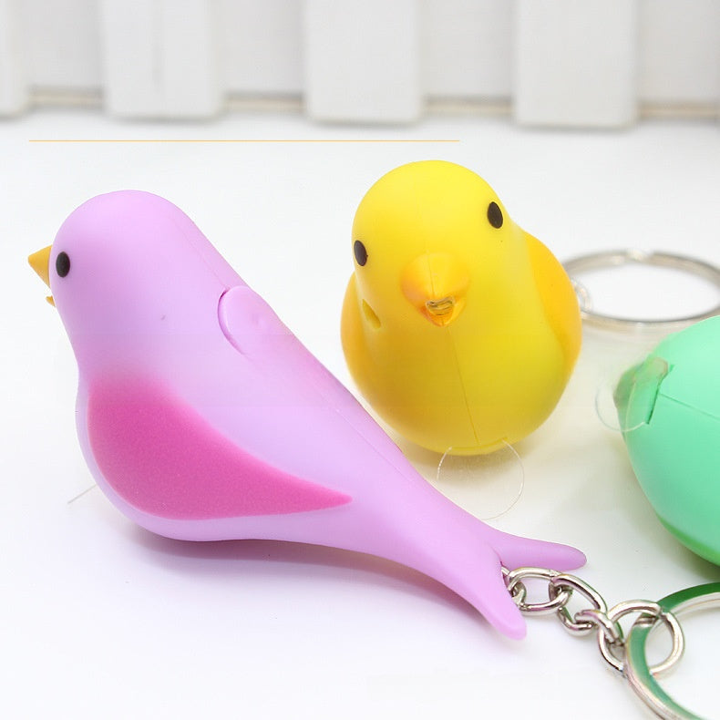 LED Light Up Bird Sound Keychain Creative Animal Pendant Gift