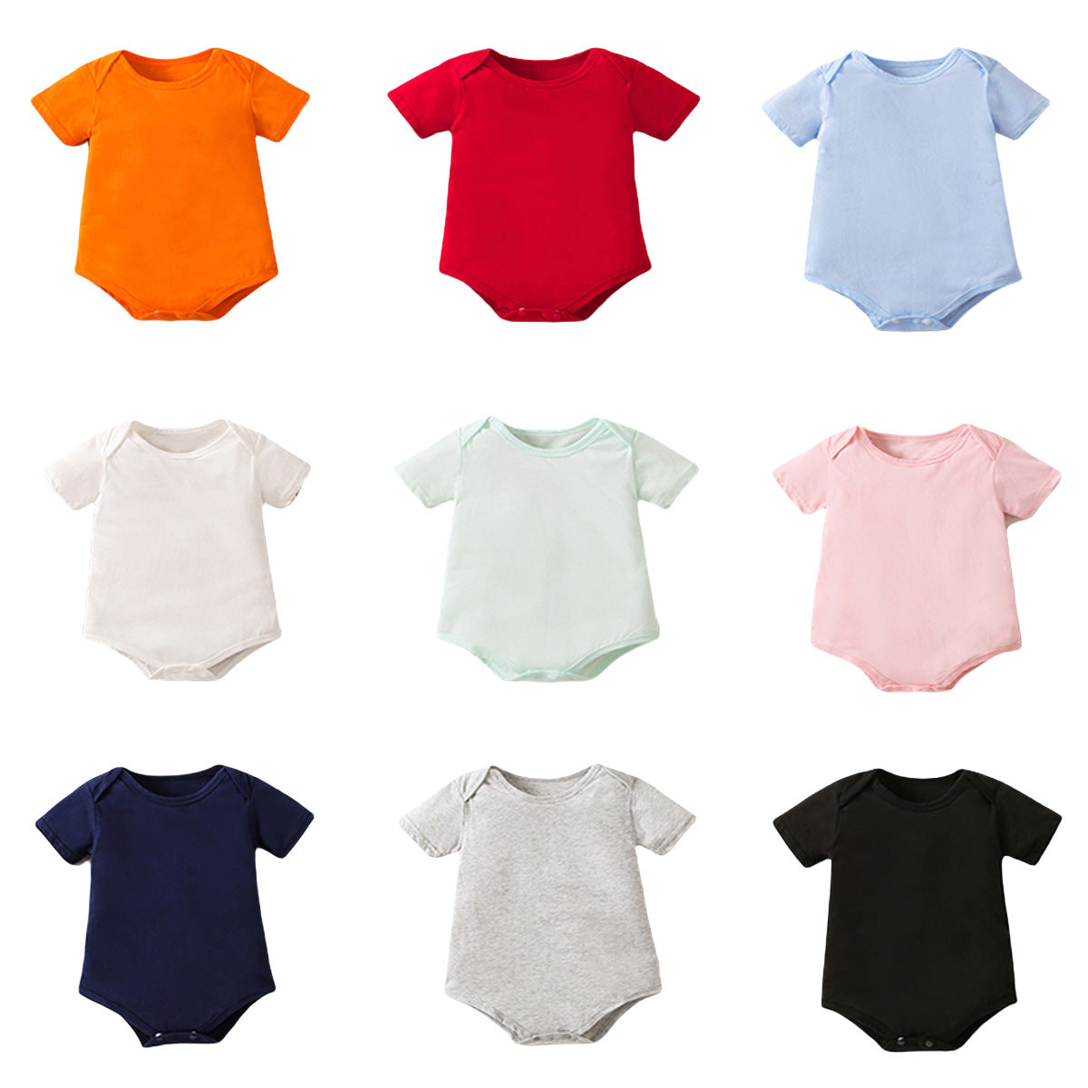 Solid-color short-sleeve hip-covering top