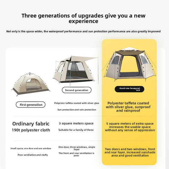 Hexagonal Instant Pop Up Camping Tent Camping Shelter & Sleep product image 4