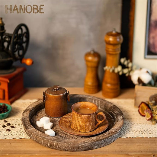 Round Wooden Decorative Tray