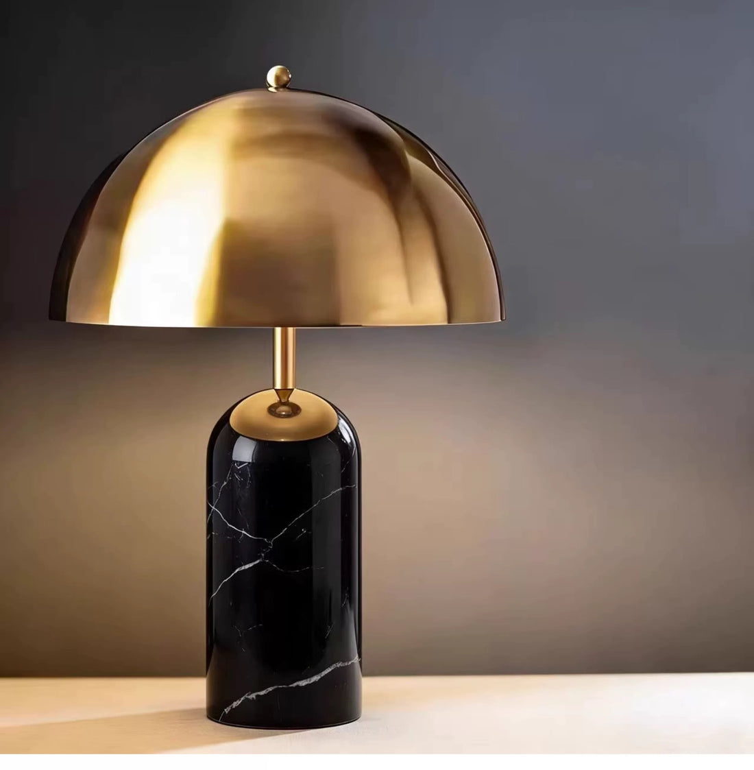 Nordic-style marble base metal mushroom floor lamp