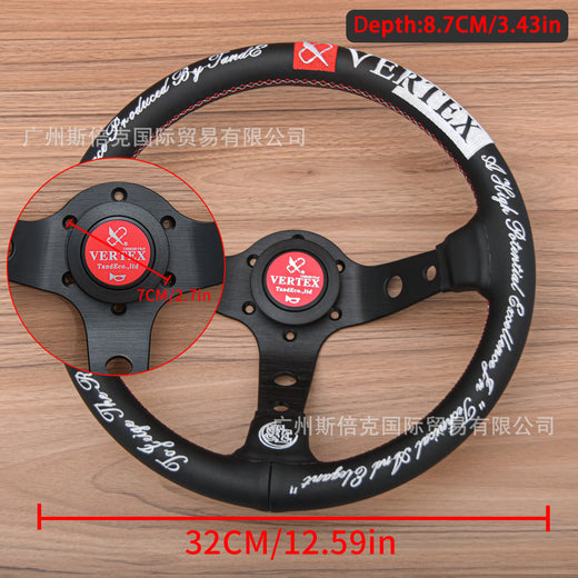 Cross-border hot-selling car universal deep concave competitive steering wheel 320MM modified leather steering wheel