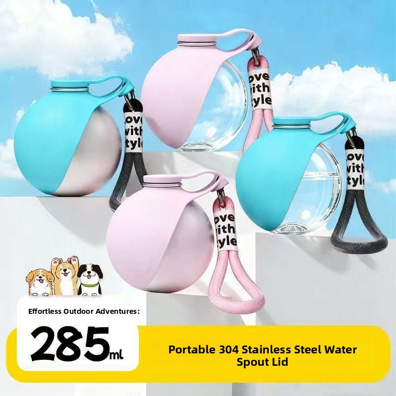 Portable pet water bottle leak-proof drinking device