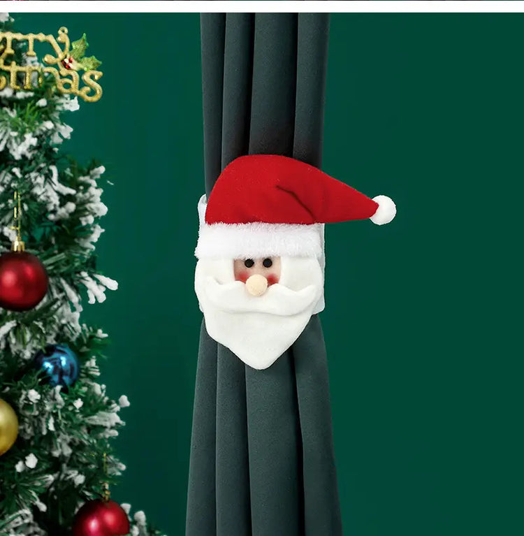 Christmas Curtain Buckle Set: Santa, Snowman, Reindeer, Penguin - Image 3