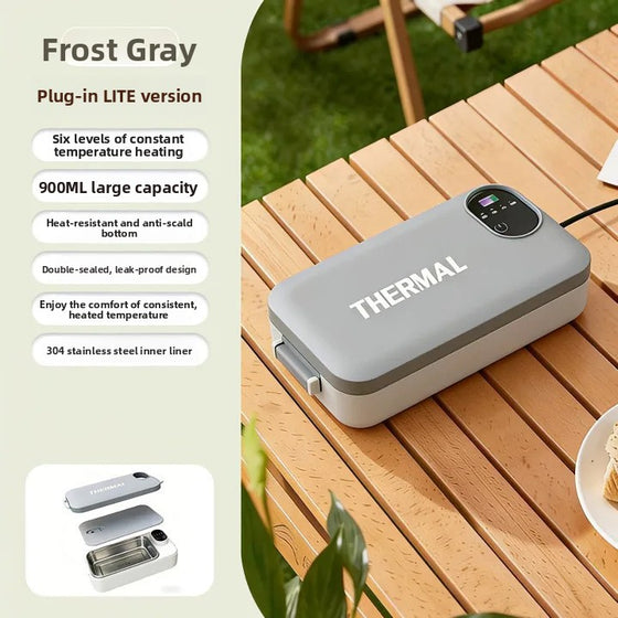 Portable USB Electric Lunch Box Food-grade Stainless Steel Touch Control Rechargeable Heating Food Container
