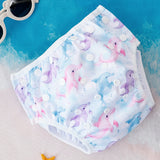 Reusable baby swim diaper with breathable mesh body