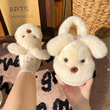 Plush Home Slippers with Puppy Design