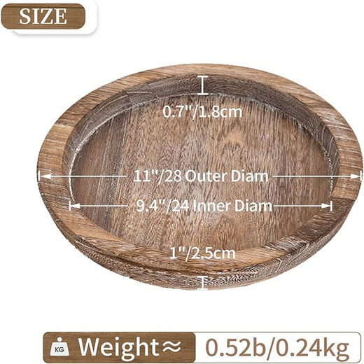 Round Wooden Decorative Tray