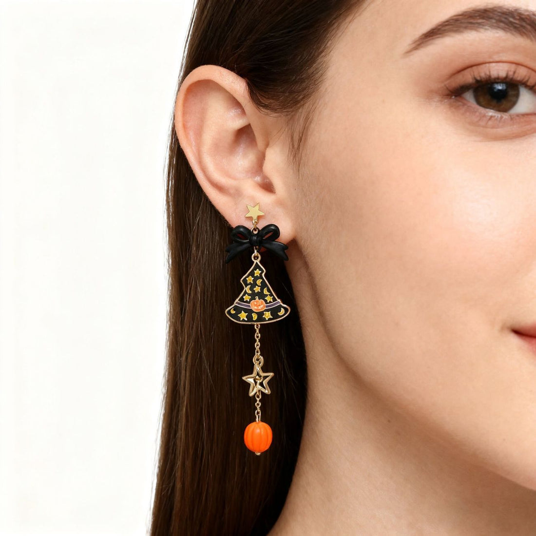 Gothic Halloween Pumpkin Ghost Earrings