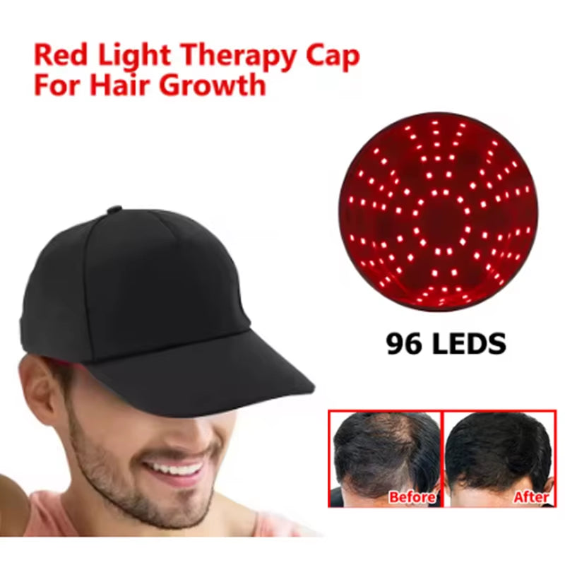 New 96Pcs Infrared Leds 660Nm&850Nm Red Light Therapy Hair Growth Cap for Hair Regrowth anti Hair Loss Relax Scalp Hair Care Hat