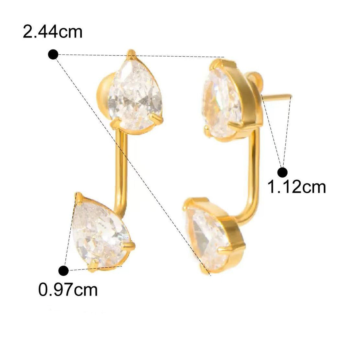 Geometric Water Drop Zircon Earrings