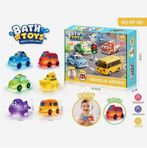 Cute Cartoon Squeeze Vinyl Toy Car Set