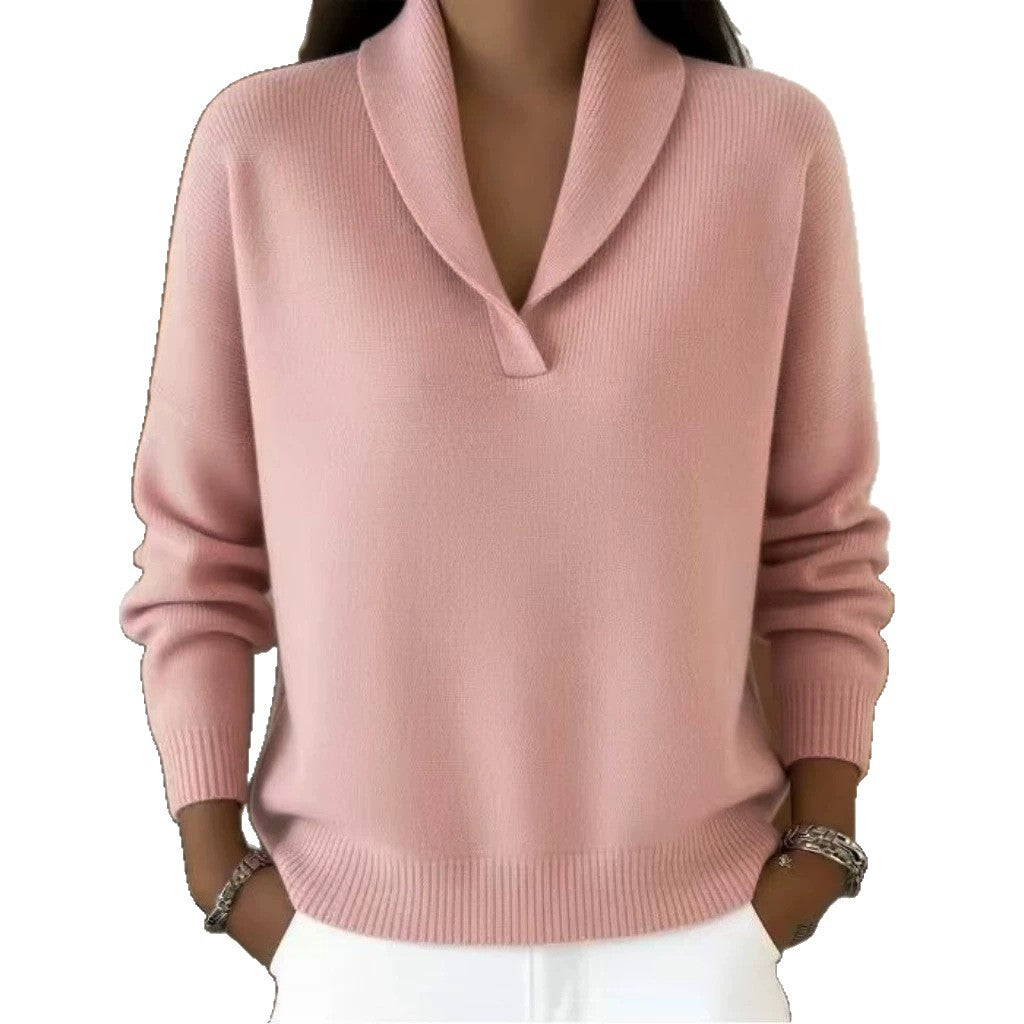 A new solid-color pullover loose top for autumn and winter