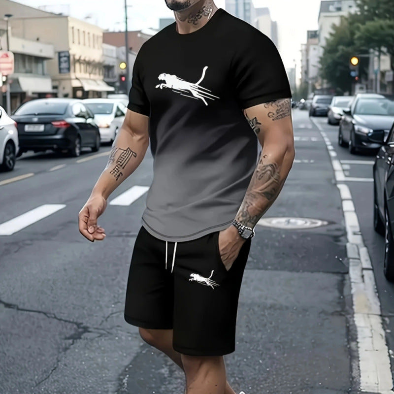 Short-sleeved T-shirt pants loose-fitting