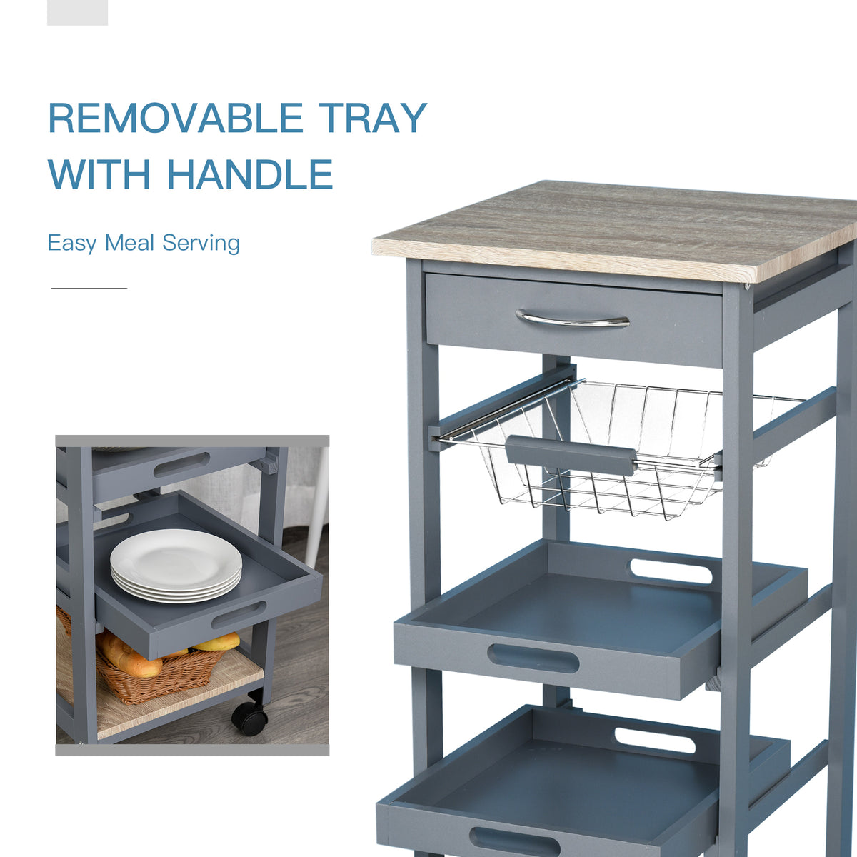 Rolling Kitchen Island Cart With Storage