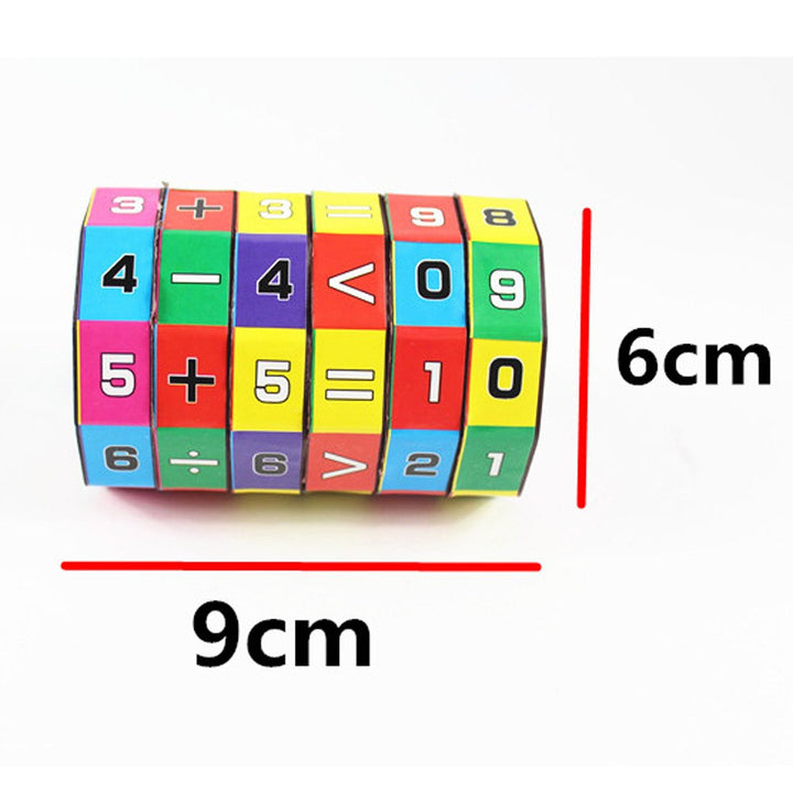 Child spinning the math cube