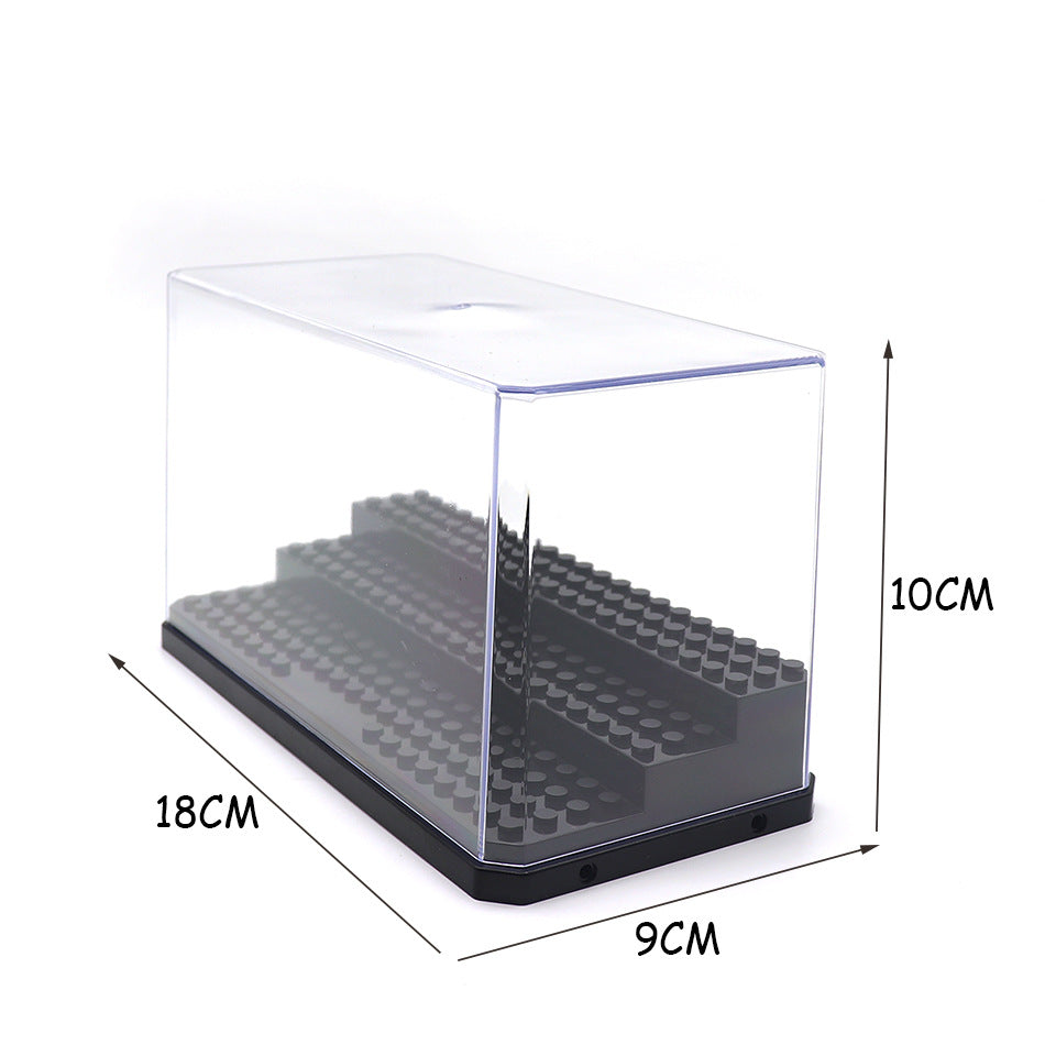 Transparent Building Block Display Box with Dust Cover