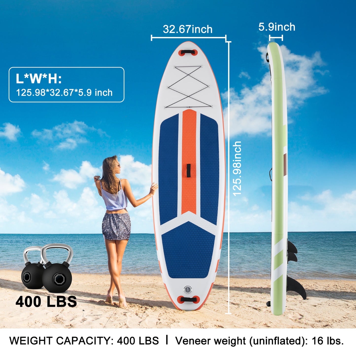 10FT Inflatable Stand Up Paddle Board with Accessories