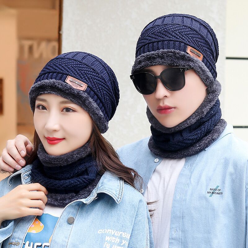 Winter cashmere padded warm wool cap
