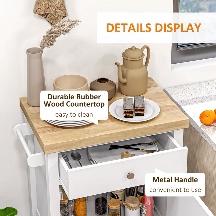 Kitchen island cart rolled next to dining table