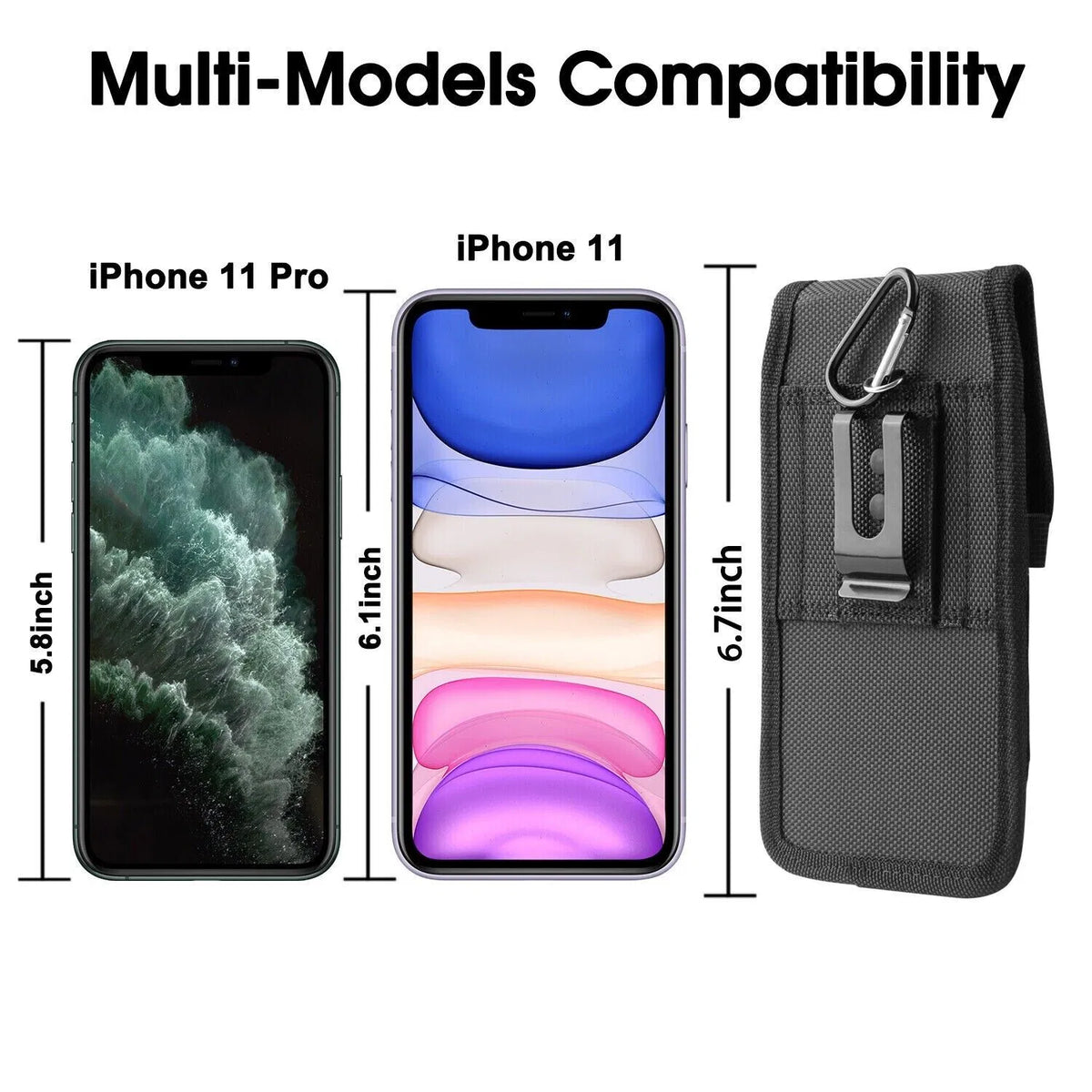 Phone holster side profile view