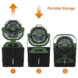 Portable USB Rechargeable Camping Fan with Spray Humidification