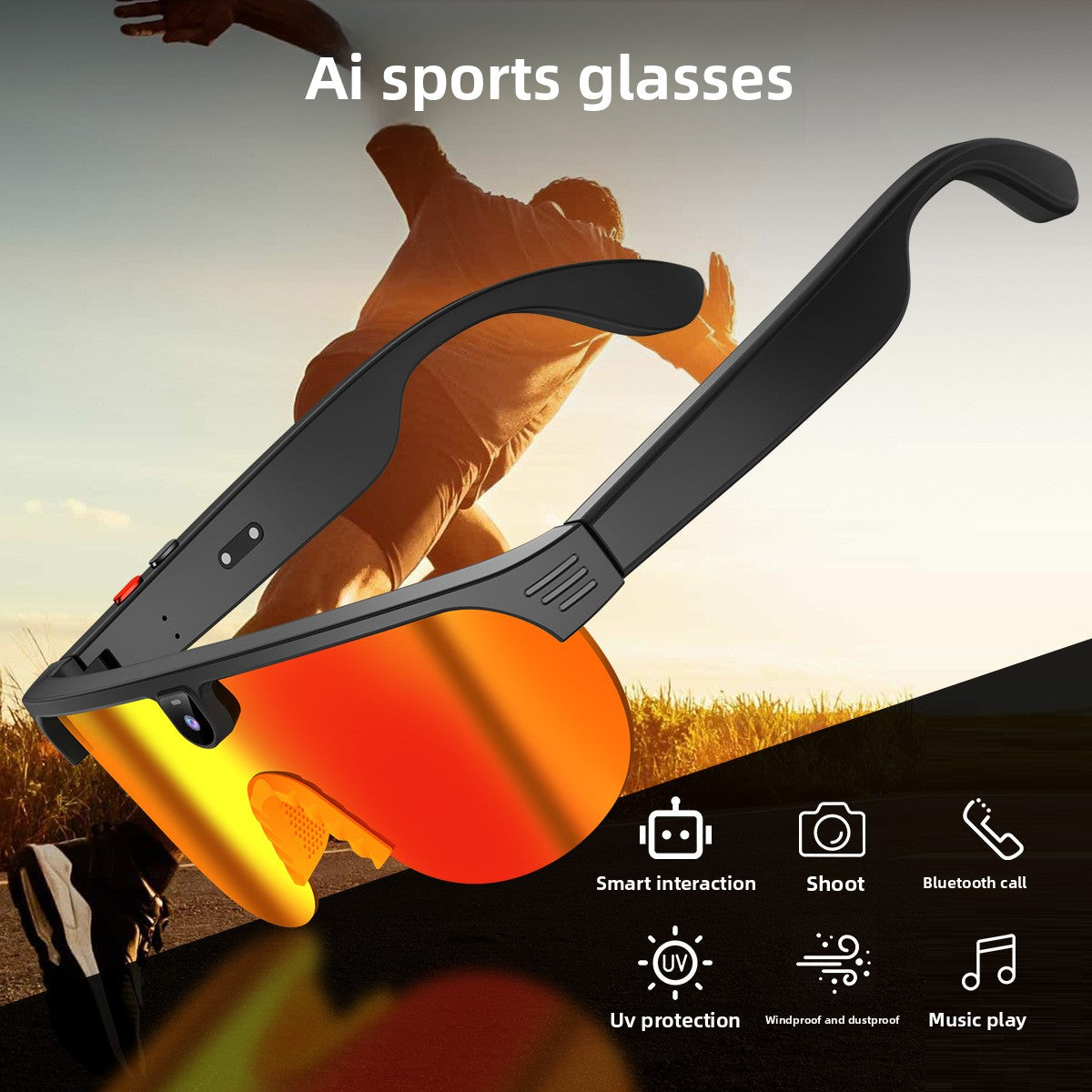 G5 Smart Sports Glasses with AI Bluetooth Camera