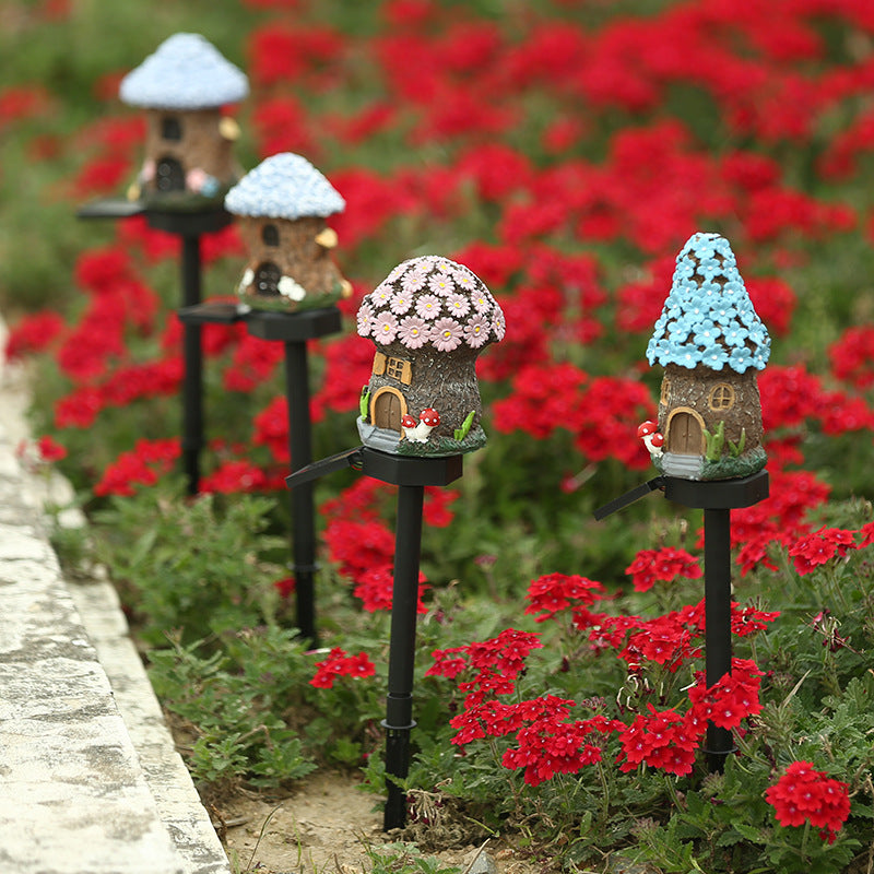 Solar Powered Resin Ground Lamp for Garden Decoration