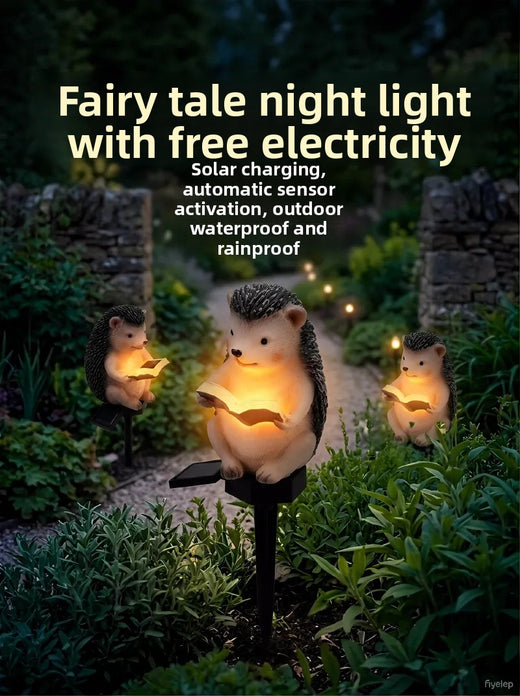 Solar Powered Resin Garden Lamp
