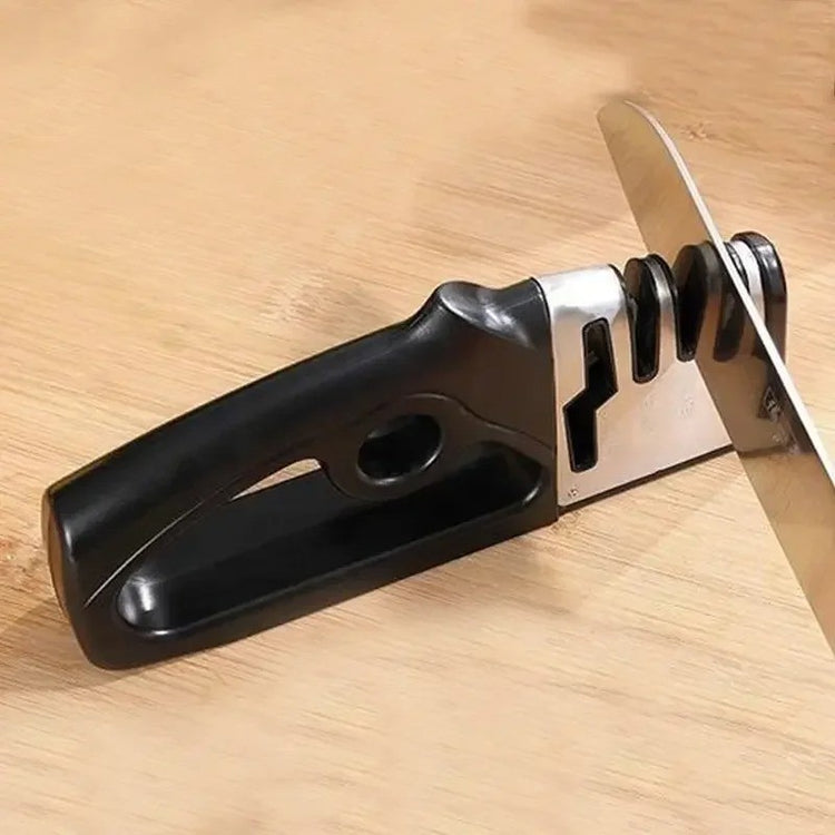 Diamond knife sharpener coarse and fine slots