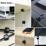 6Pcs Magnetic Cable Clip Winder Holder Adhesive Wire Keeper Cord Cable Organizer Usb Charging Cables Winder for Office Desktop
