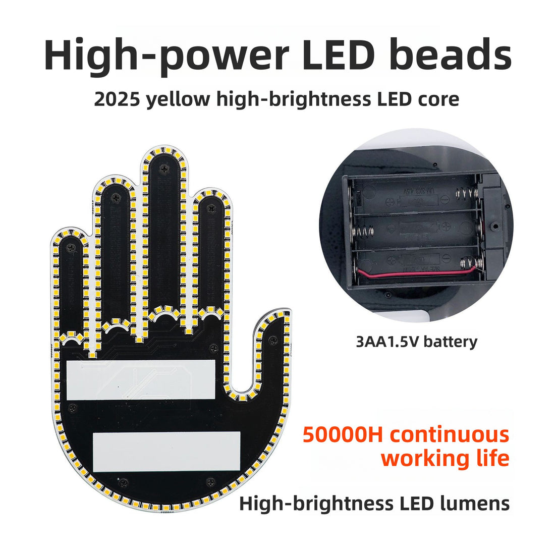 Interactive LED Gesture Light with Remote for Car Warning and Anti-Collision Signaling