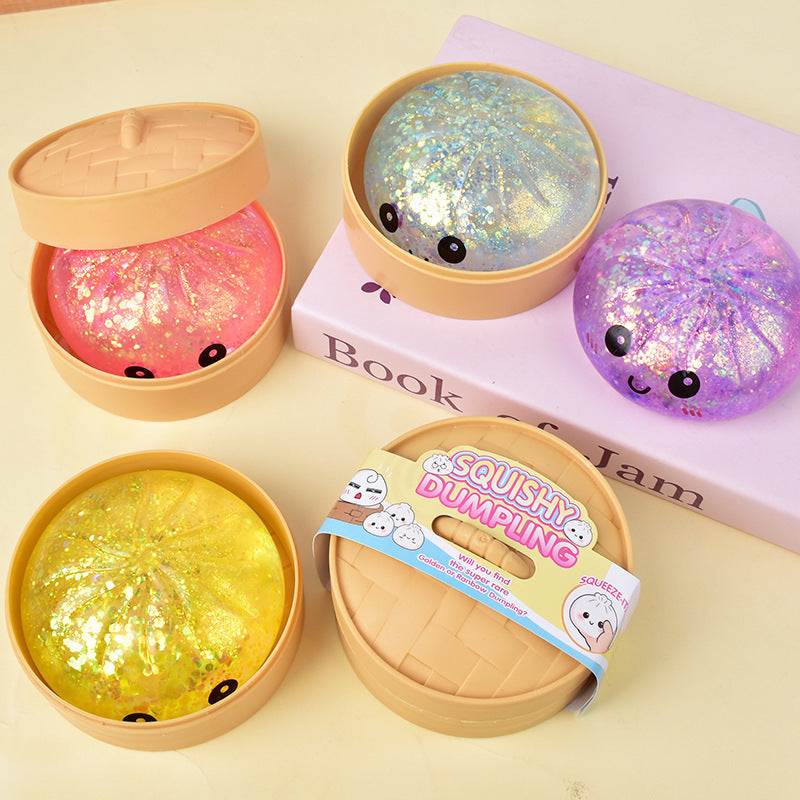 Dumpling Stress Relief Squeeze Toy Realistic TPR Plaything Portable Fun Toy