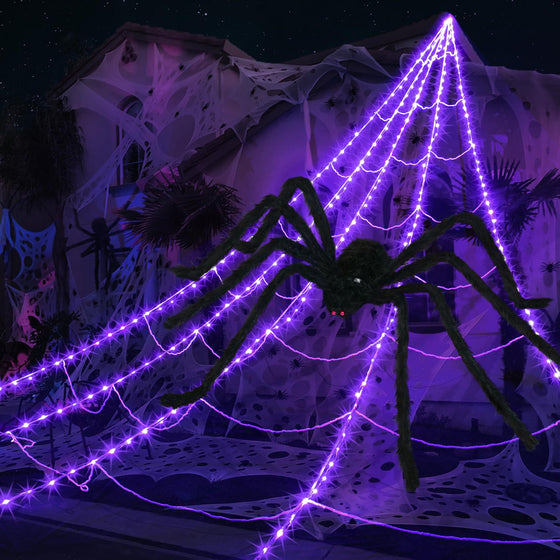 Halloween Spider Web Light Net with Remote Control