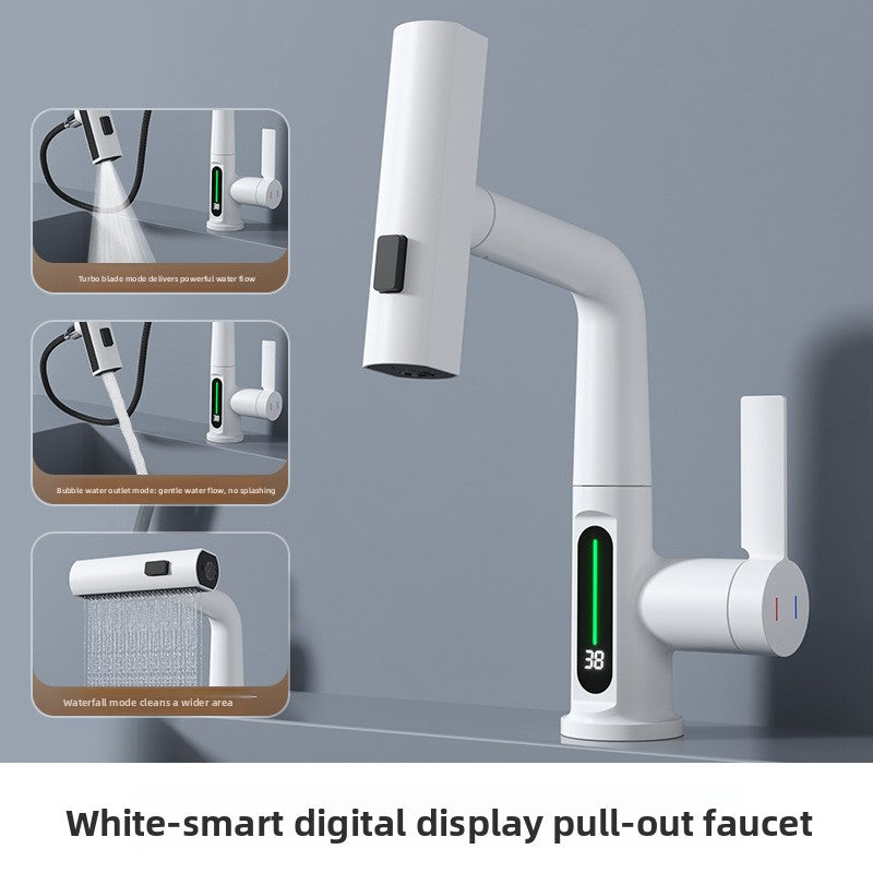Adjustable Height Pull Out Basin Faucet