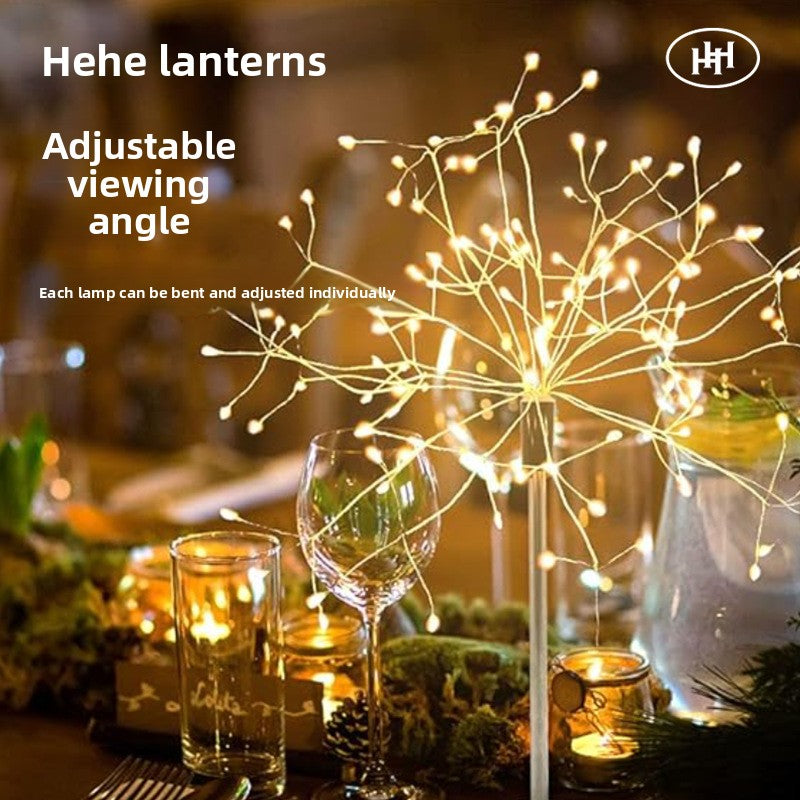 LED Solar Flower Fireworks Lights Outdoor Waterproof Copper Wire