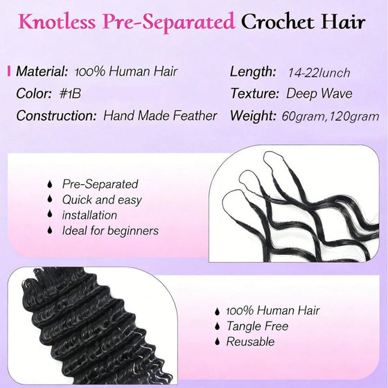 Human hair crochet braiding extensions, photo 3