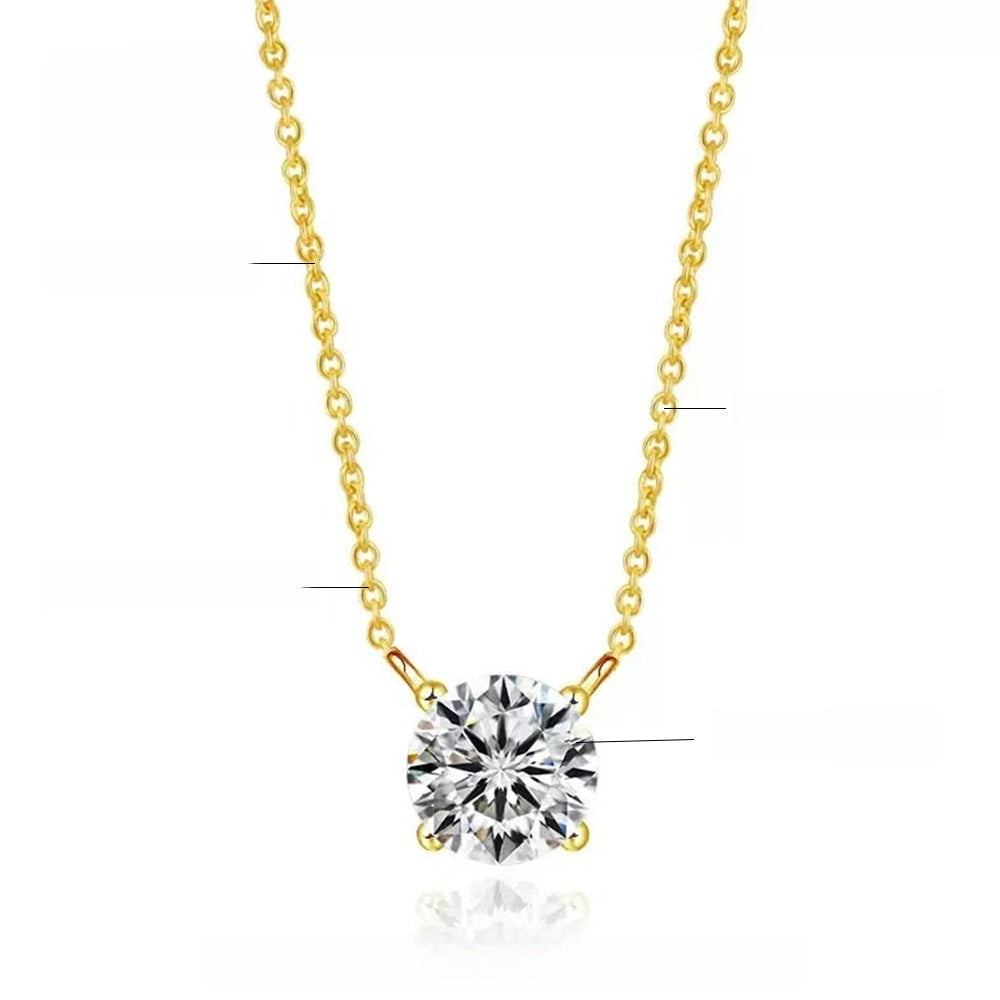 316L Titanium Steel Four-Prong Zircon Pendant Necklace Women's Non-Fading Clavicle Chain Jewelry