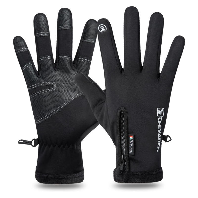 Windproof fleece-lined touchscreen winter cycling gloves, photo 6